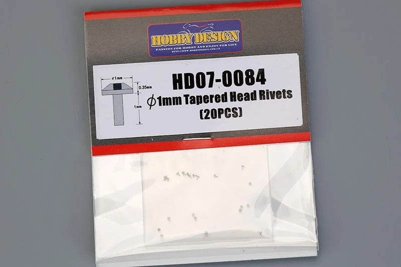 1mm Tapered Head Rivets 20 pcs