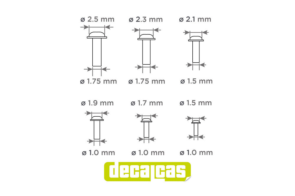 Fasteners for scale models: Button head hex socket screws with washer 1.5mm, 1.7mm, 1.9mm, 2.1mm, 2.3mm and 2.5mm