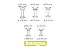 Fasteners for scale models: Button head hex socket screws with washer 1.0mm, 1.1mm, 1.2mm, 1.3mm and 1.4mm