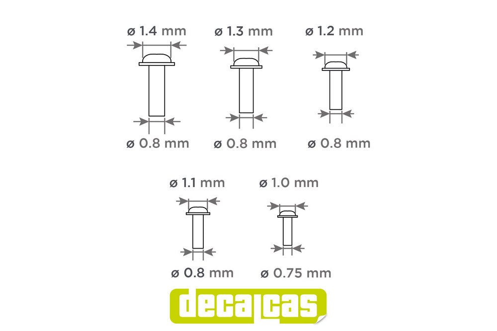 Fasteners for scale models: Button head hex socket screws with washer 1.0mm, 1.1mm, 1.2mm, 1.3mm and 1.4mm