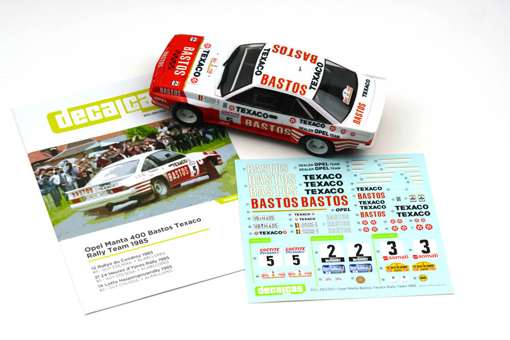 Opel Manta 400 Bastos Texaco Rally Team 85 Decal