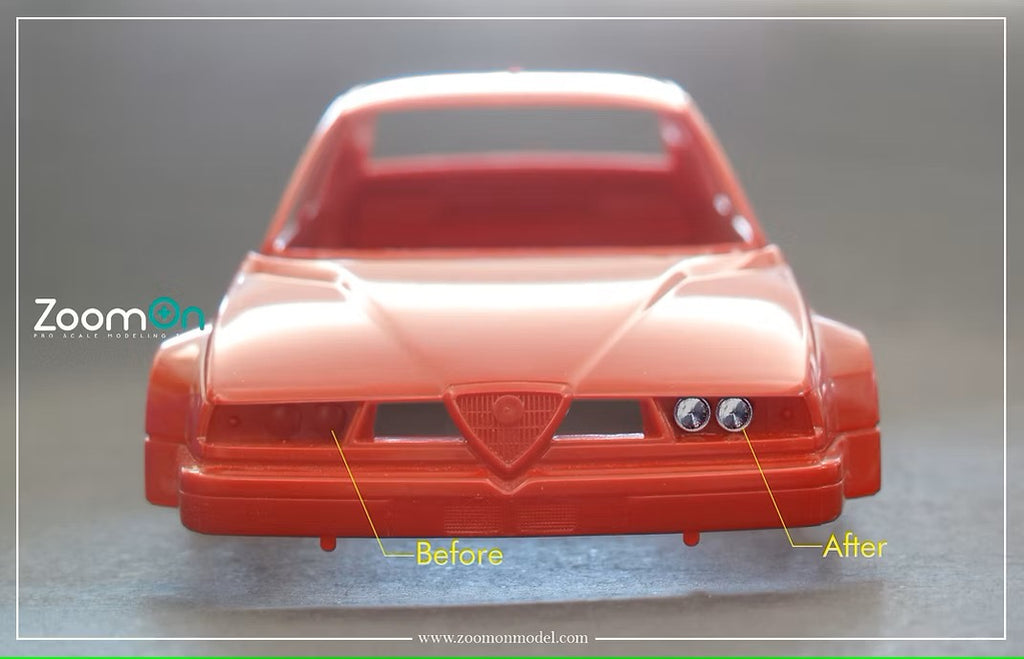 Headlight detail up parts (3.5mm) für Alfa DTM V6 Tamiya 1/24