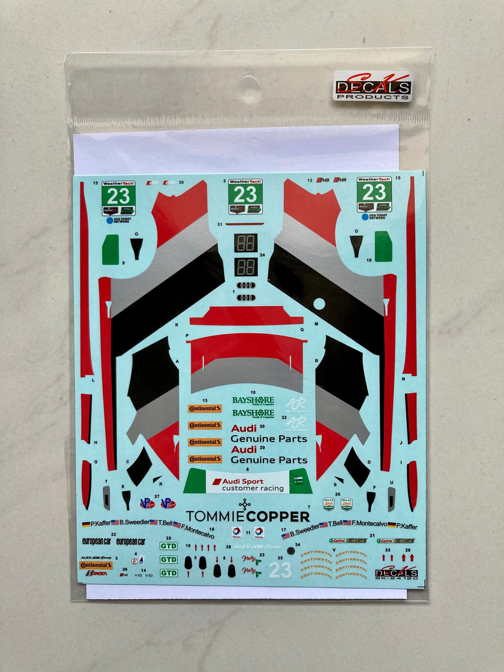 Audi R8 LMS GT3 IMSA Daytona 24H 17 #23 Alex Job Racing Decal