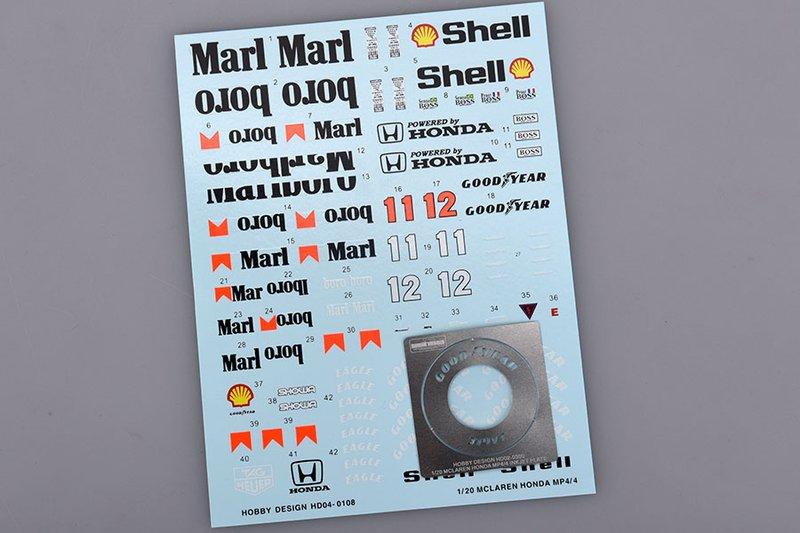 McLaren MP4/4 Full Sponsor Logo für Tamiya 1/20+PE