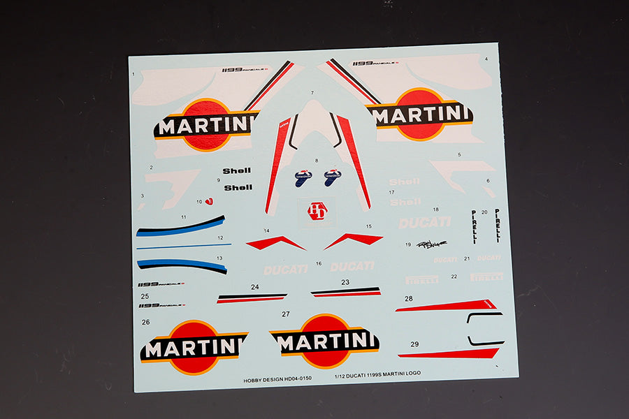 1/12 Ducati 1199 Martini LOGO für Tamiya