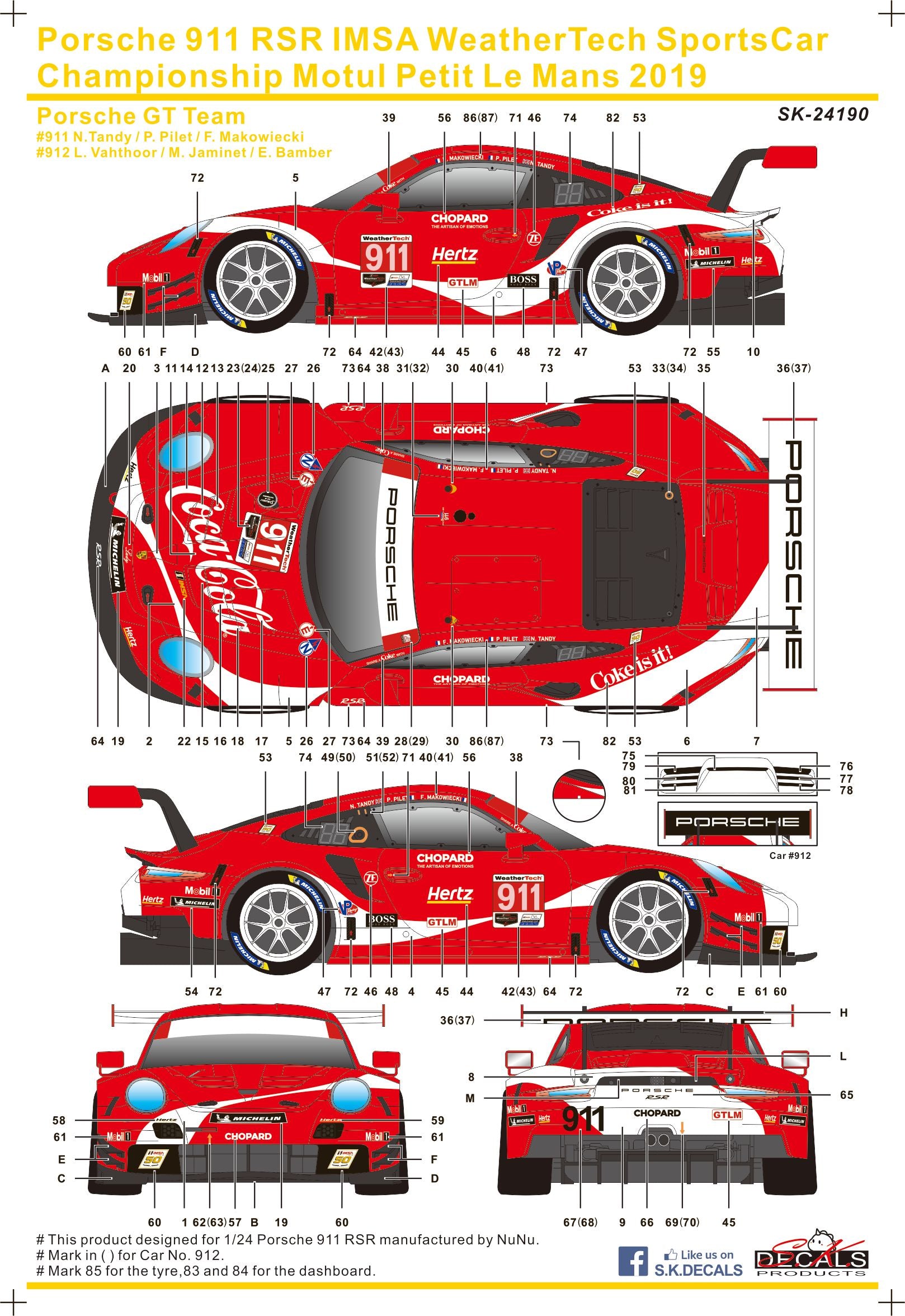 Porsche 911 RSR IMSA WeatherTech SportsCar Championship für NUNU 1/24