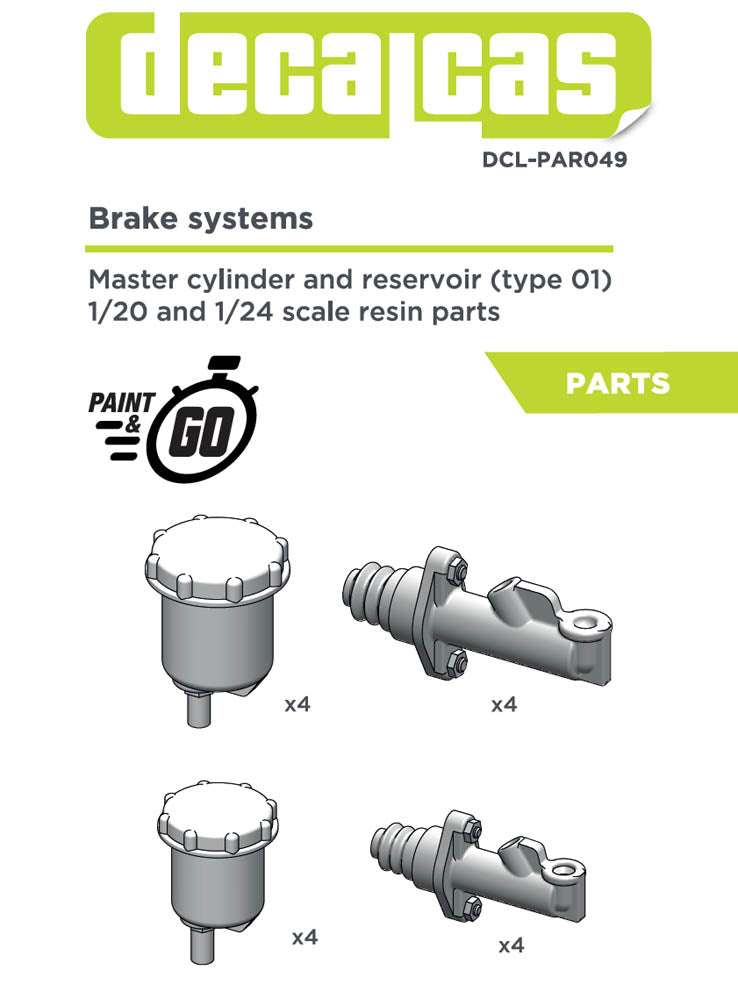 Brake system Master cylinder and reservoir (type 01) 1/24 - 1/20