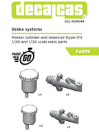 Brake system Master cylinder and reservoir (type 01) 1/24 - 1/20