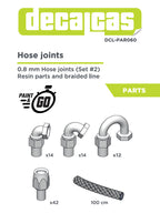 Hose joints for 1/24 scale models: 0.8mm Hose joints set 2