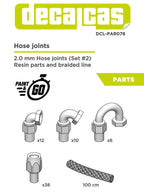 Hose joints for 1/12 scale models: 2.0mm Hose joints - Set 2