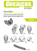 Hose joints for 1/12 scale models: 2.0mm Hose joints - Set 3