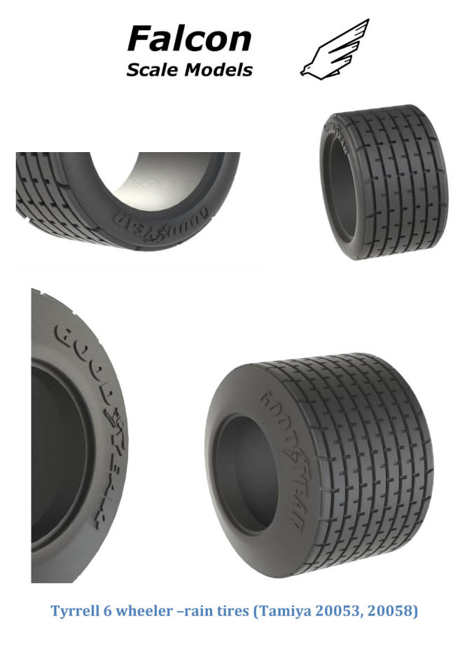 1:20 Tyrrell P34 6 Wheeler - Rain Tyre Set (Tamiya 20053, 20058)