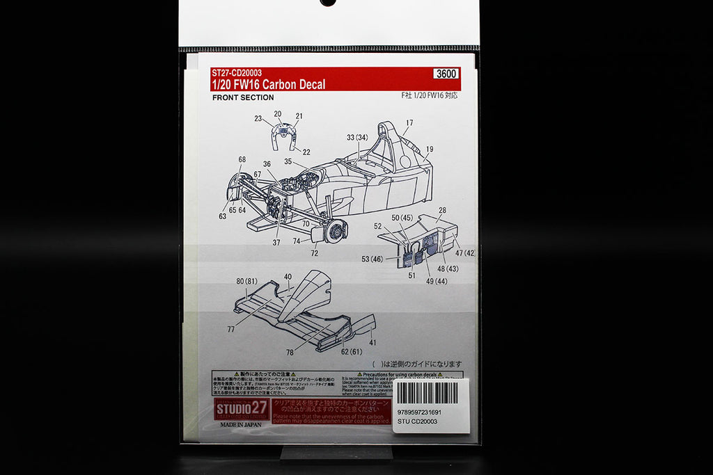 Williams FW16 Carbon decal 1:20