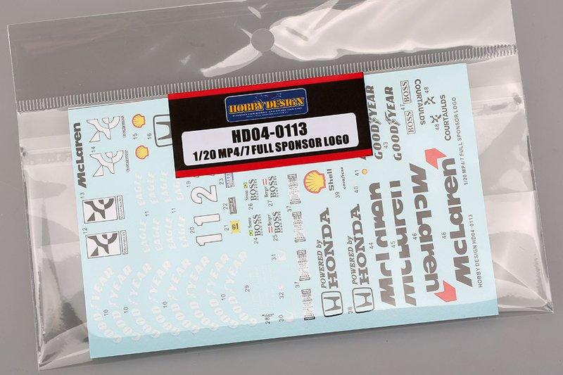 McLaren Mp4/7 Full Sponsor Logo für Tamiya 1/20