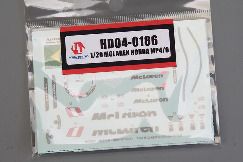 McLaren MP4/6 Full Sponsor Logo für Fujimi 1/20