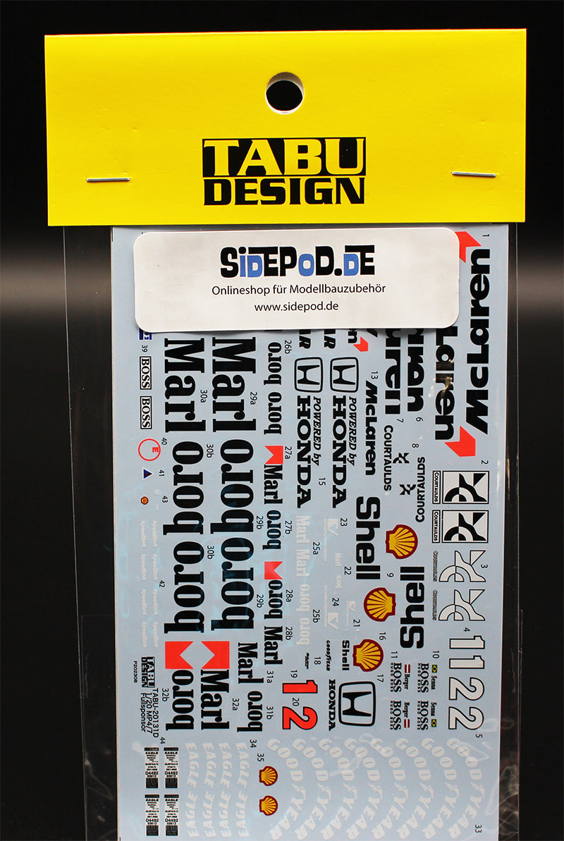 McLaren MP4/7 Full Decal 1:20 Tamiya