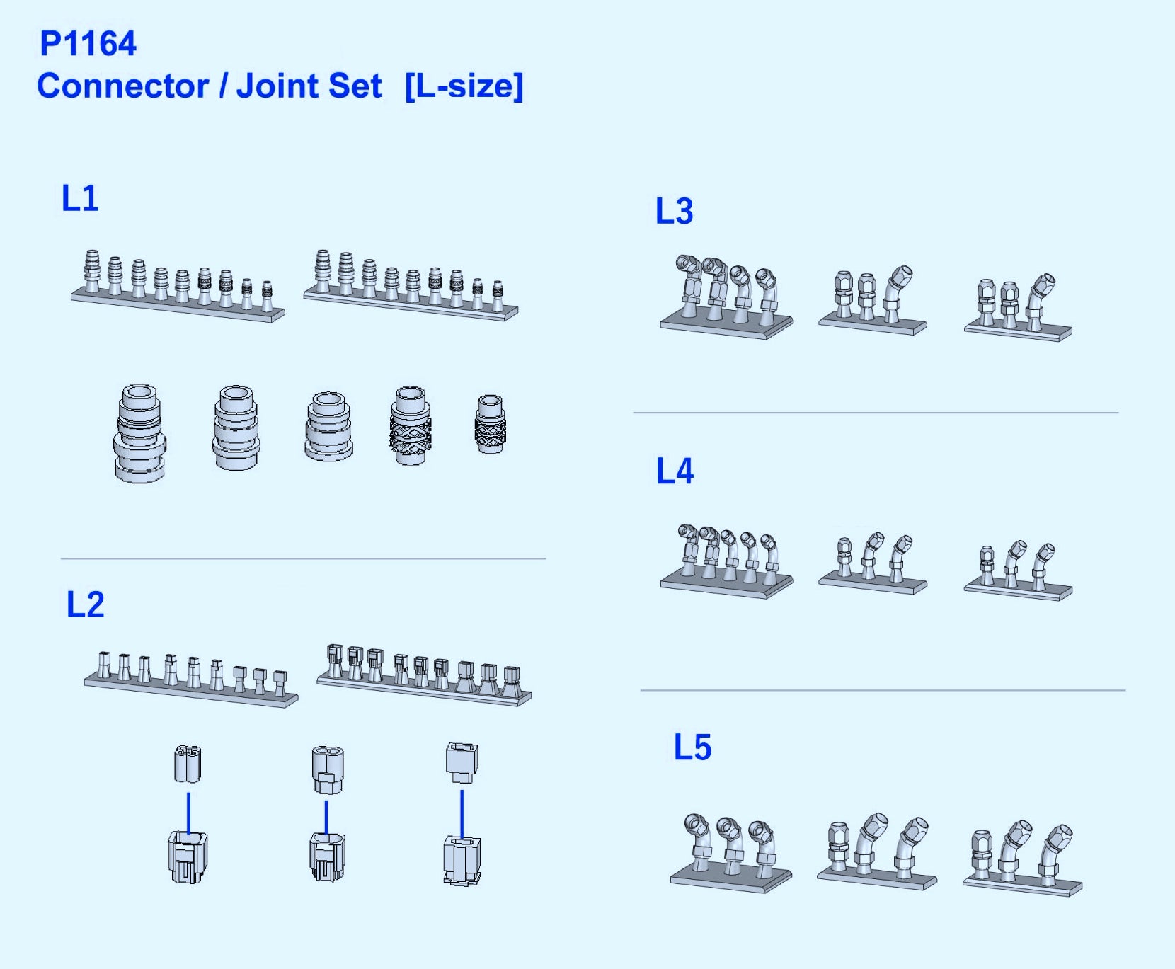 Connector / Joint Set [ L-size ] 1/12