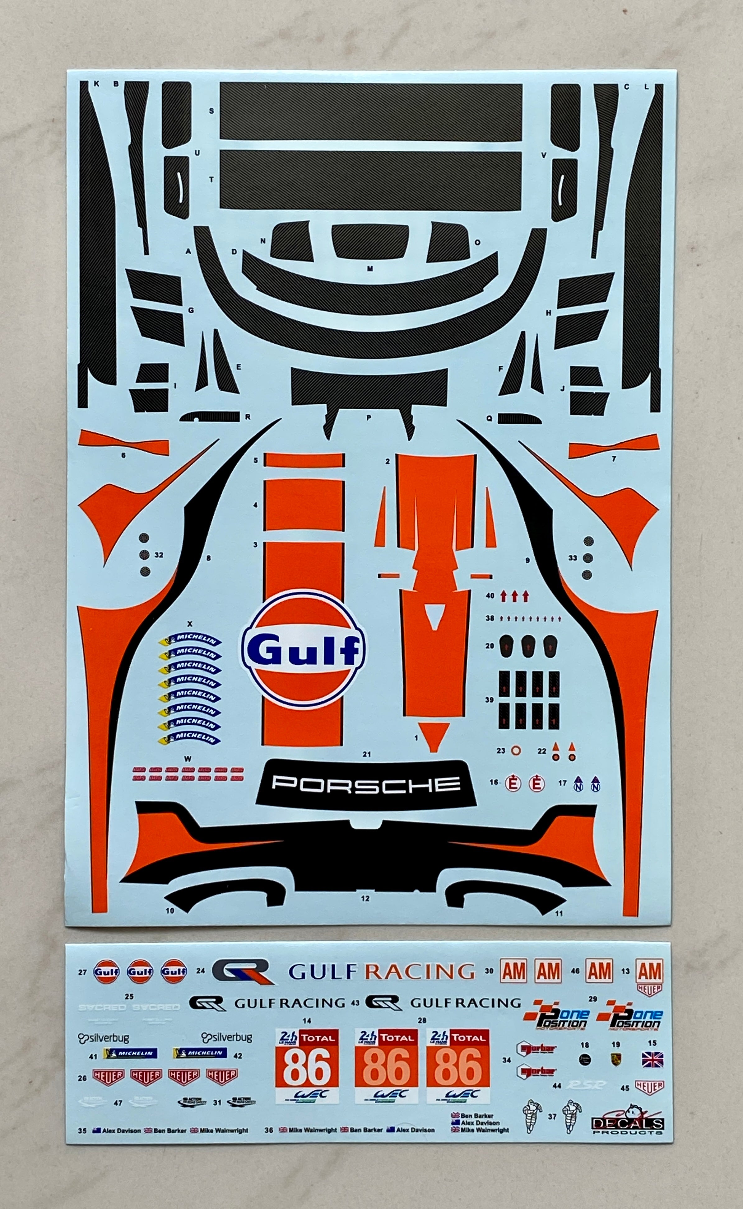 Porsche 911 RSR Gulf Racing für NUNU 1/24