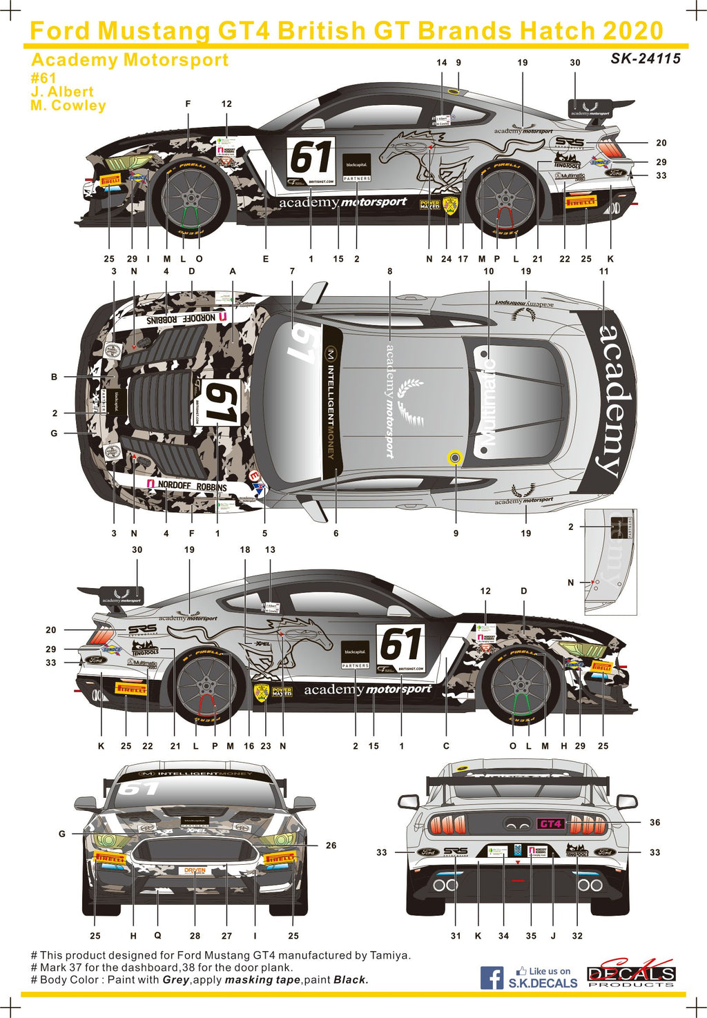 Ford Mustang GT4 British GT Brands Hatch 2020 Academy Motorsport