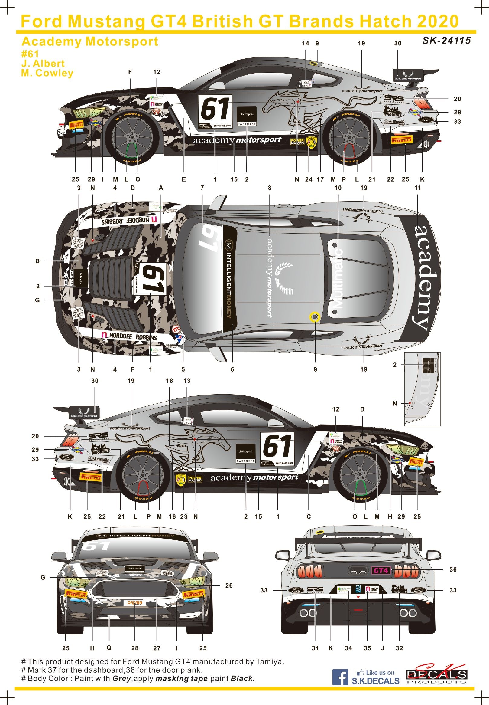 Ford Mustang GT4 British GT Brands Hatch 2020 Academy Motorsport