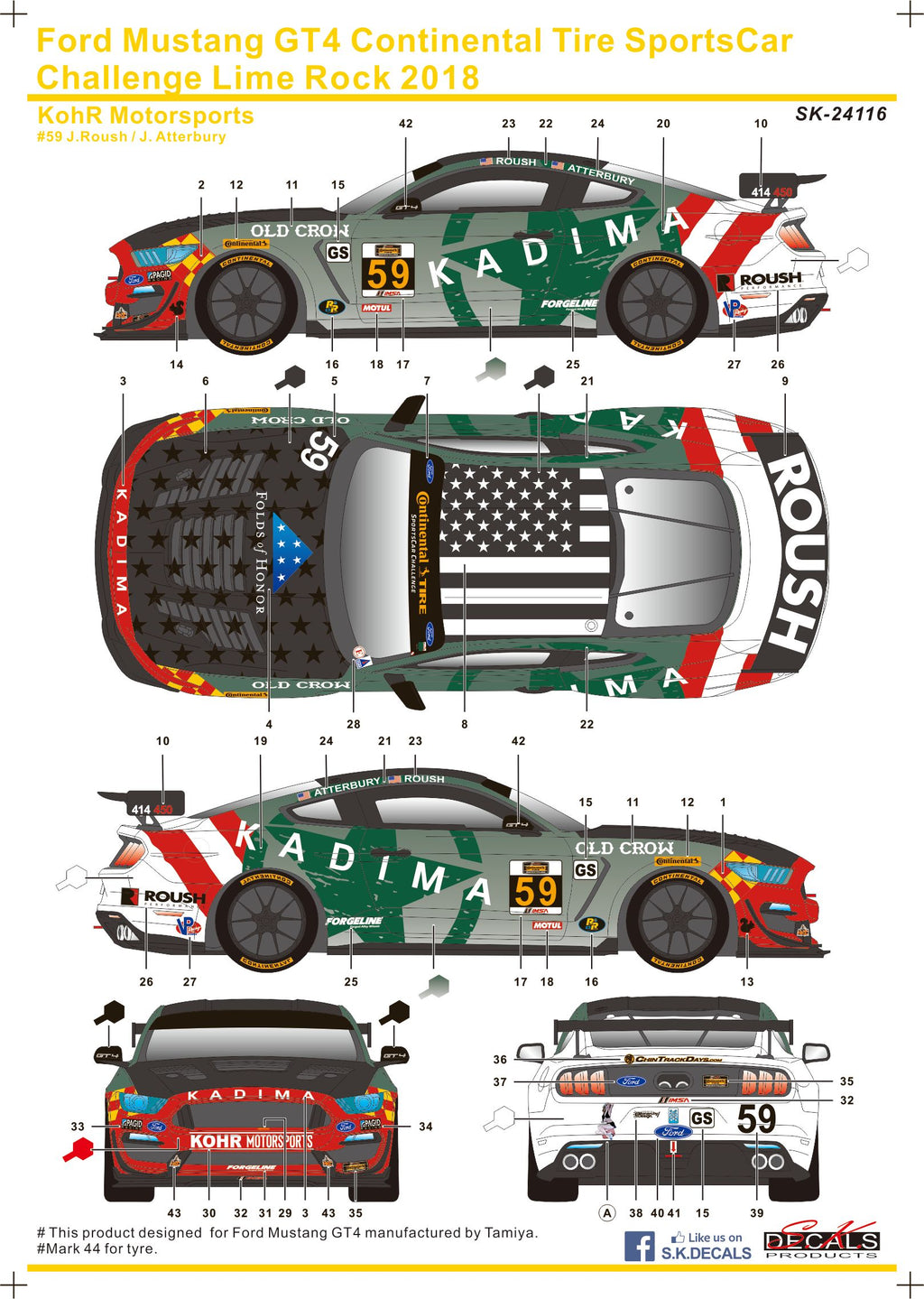 Ford Mustang GT4 Continental Tire SportsCar Challenge Lime Rock 2018