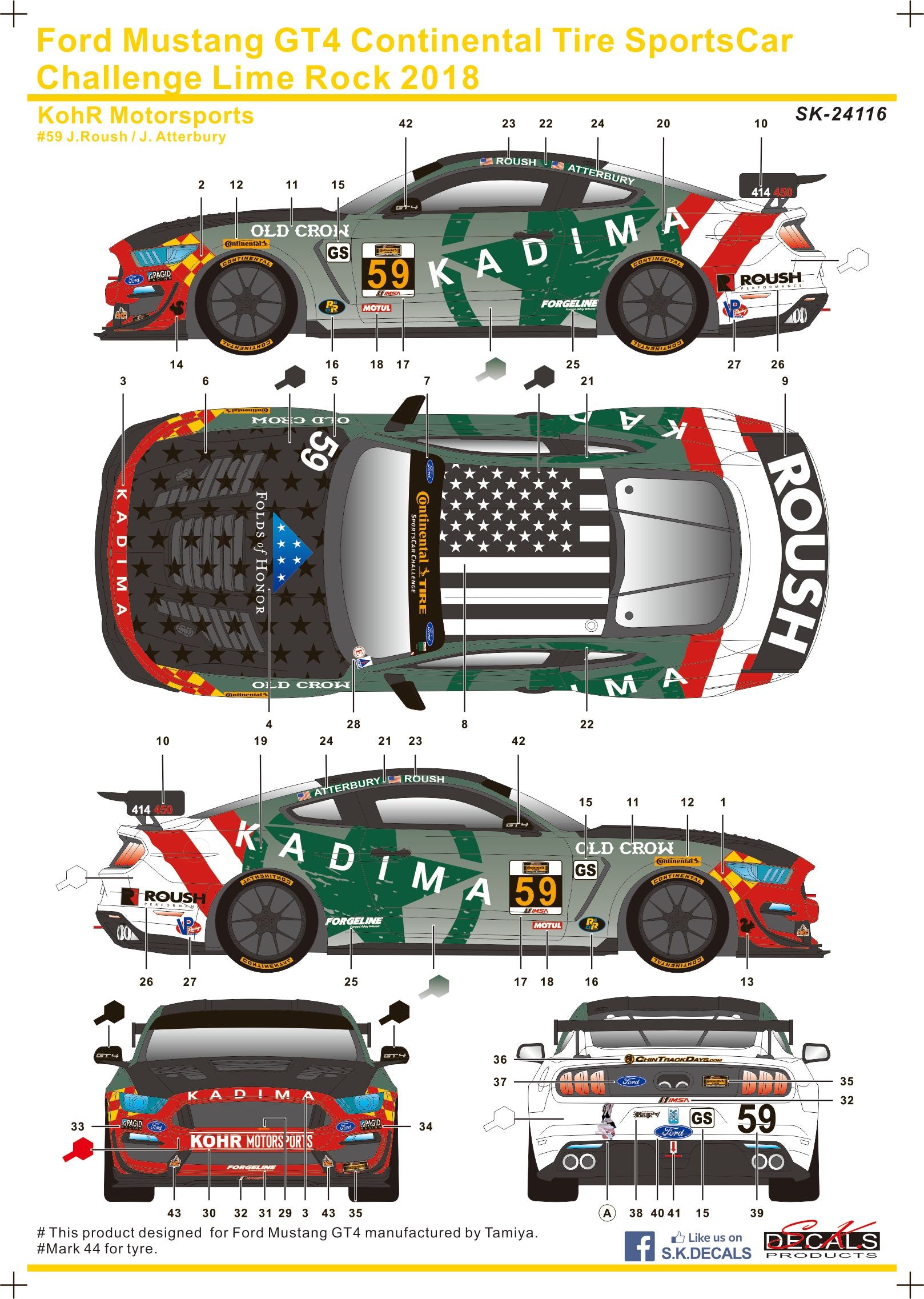 Ford Mustang GT4 Continental Tire SportsCar Challenge Lime Rock 2018