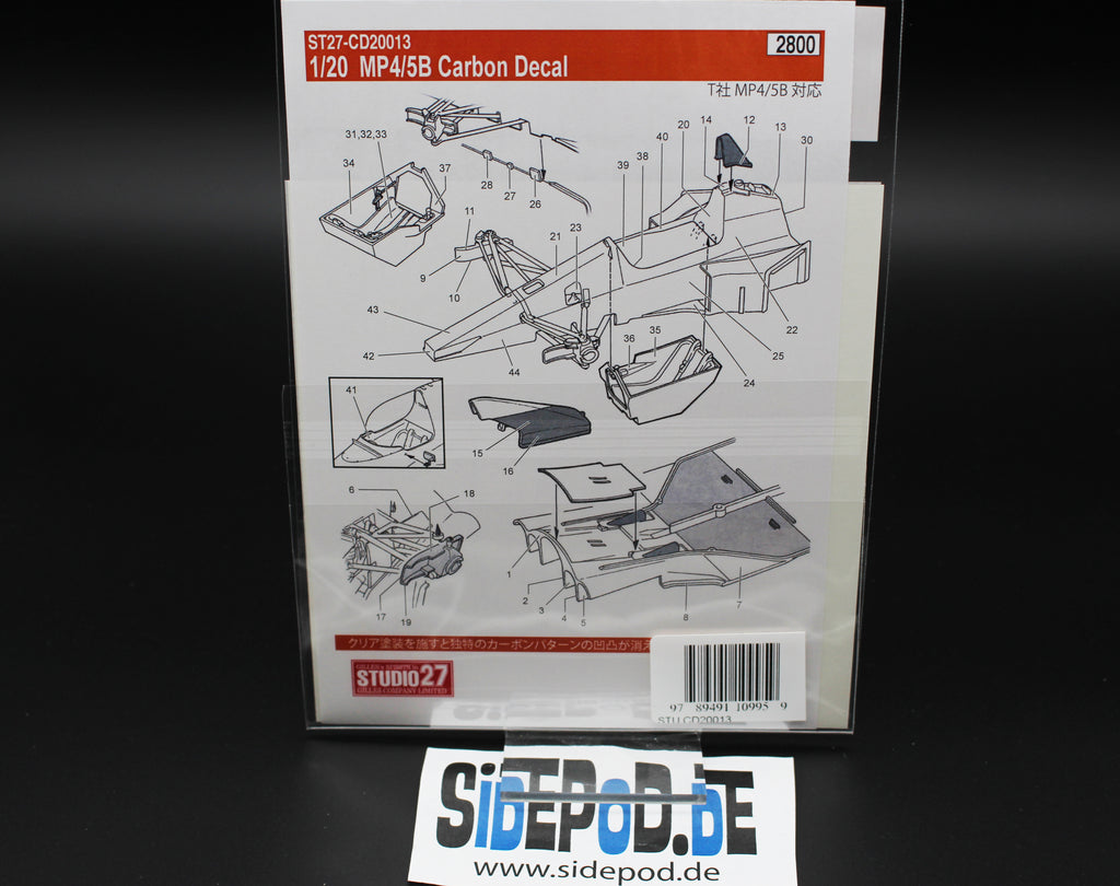 McLaren MP4/5B Carbon decal 1:20