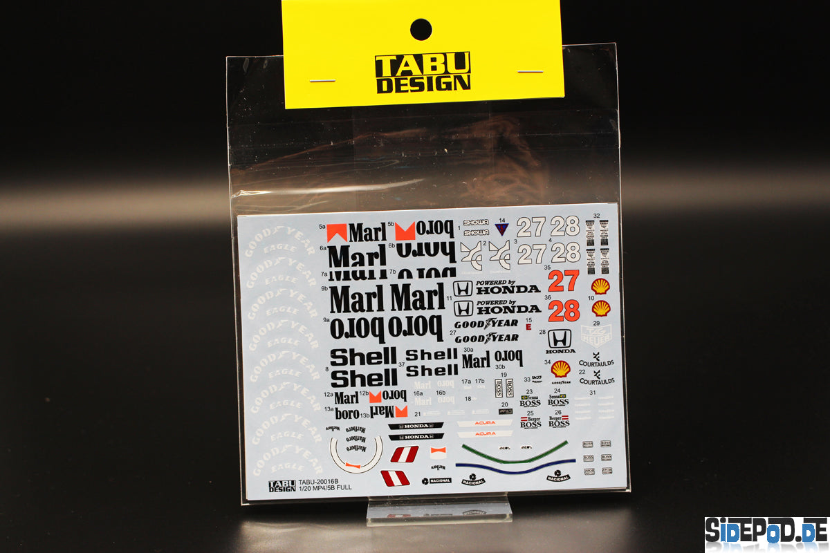 McLaren MP4/5B Full Decal 1:20 Tamiya