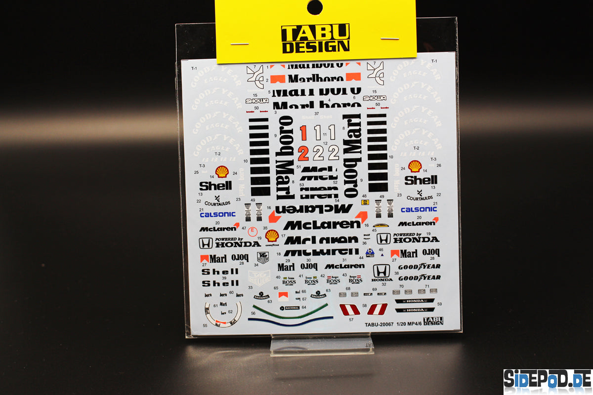 McLaren MP4/6 Full Decal 1:20 Tamiya